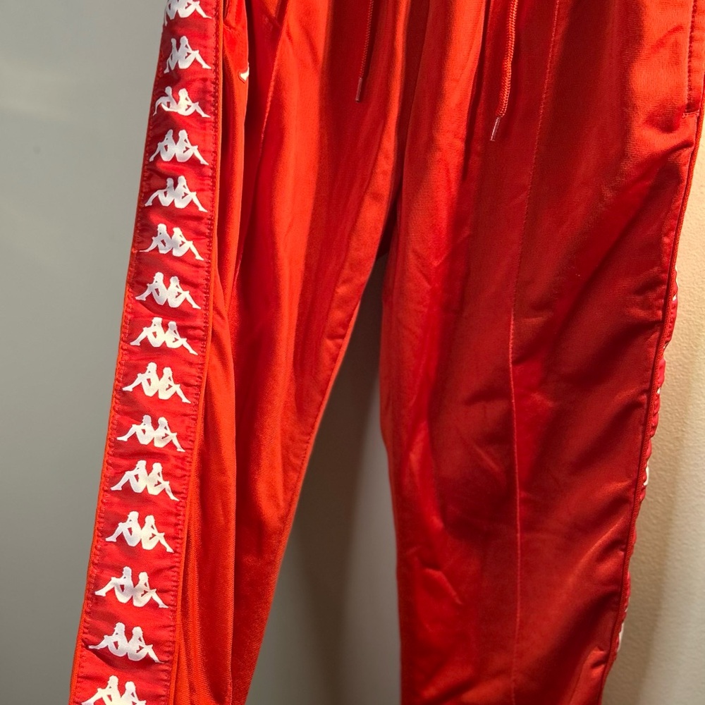 Kappa Red Sweatpants with Signature Tape Design